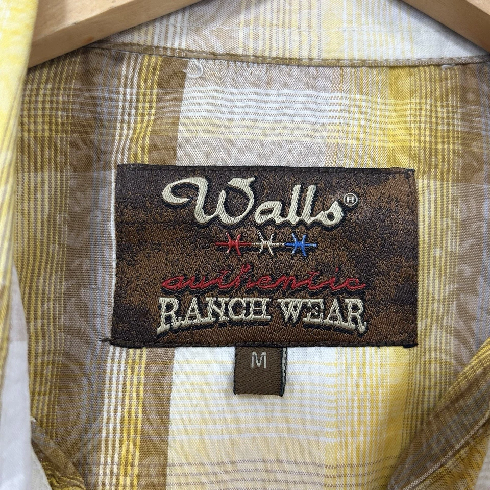WALLS RANCH WEAR Men's Shirt Snap Pearl Stripe Long Sleeve Western Cowboy Sz M - Image 3 of 4