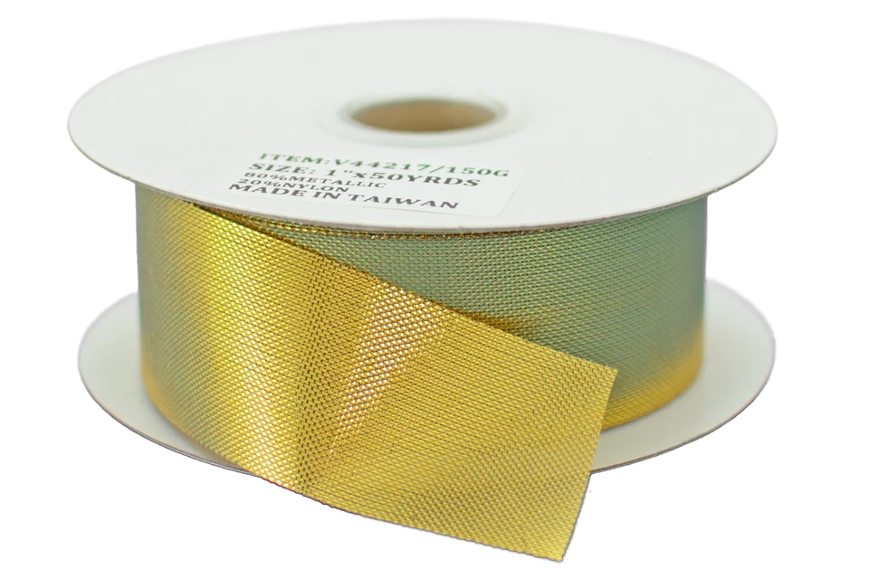 3 Rolls 1in Gold Ribbon Deco Mesh No-Wire Holidays Christmas Bows Gift Wrapping - Image 2 of 4