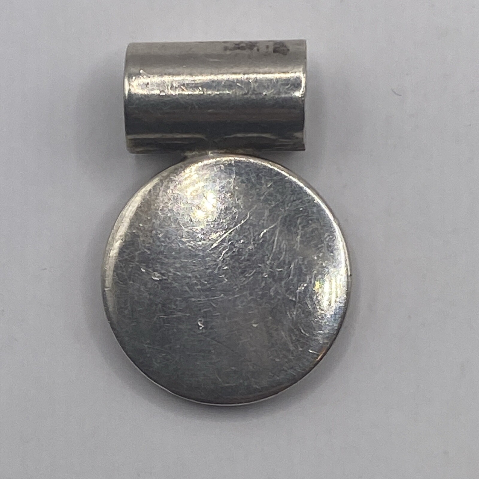 925 Solid Sterling Silver Round Slider Pendant - image 3