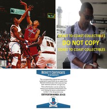 Juwan Howard signed Washington Bullets basketball 8x10 photo proof Beckett COA