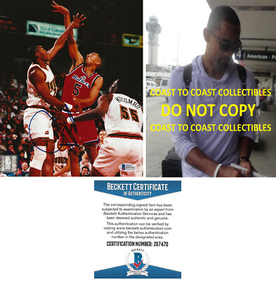 Juwan Howard signed Washington Bullets basketball 8x10 photo prrof COA Juwan Howard signed Washington Bullets basketball 8x10 photo prrof COA