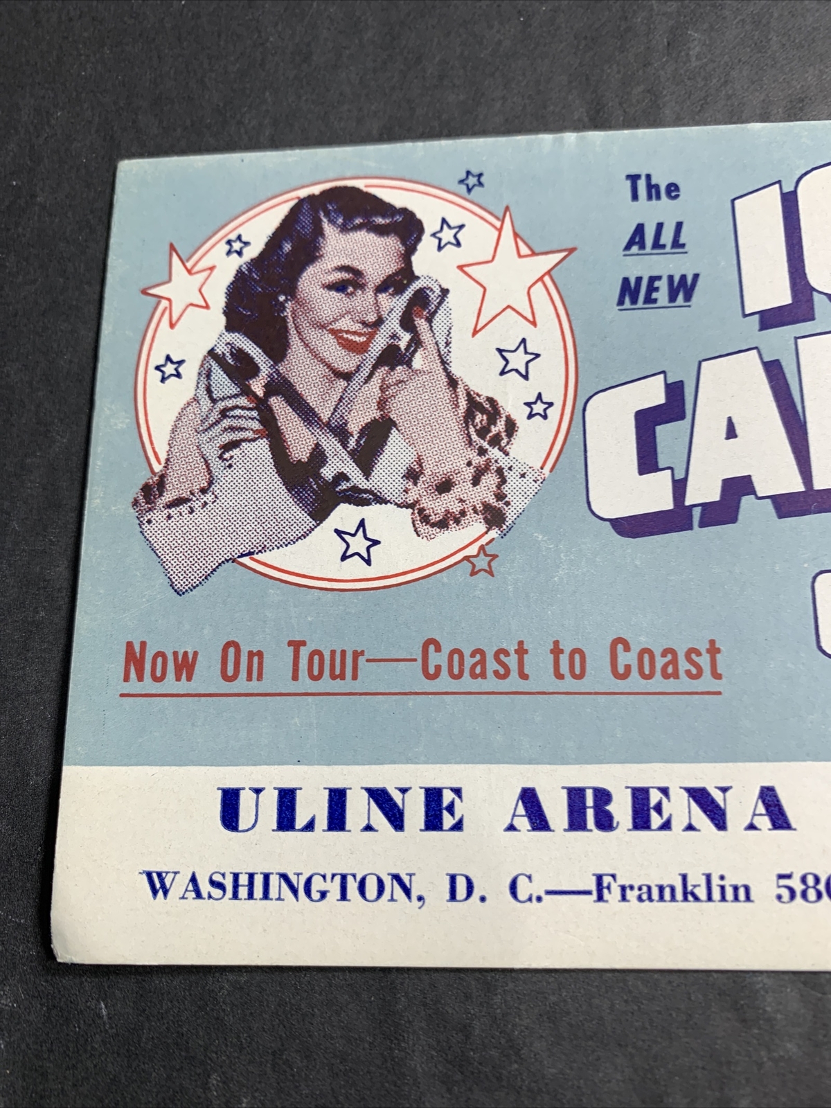 Walt Disney Cinderella Ice Capades Advertising Ink Blotter 1952 Washington DC