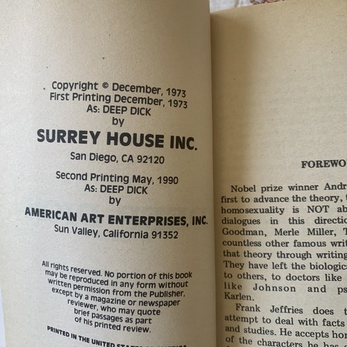 Vintage Gay Pulp~Deep D By Frank Jeffries~Surrey House 1973 2nd Print 1990 - Picture 4 of 5