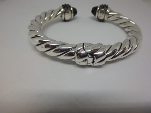 David Yurman 10mm medium size Osetra bracelet with Onyx - Picture 5 of 8