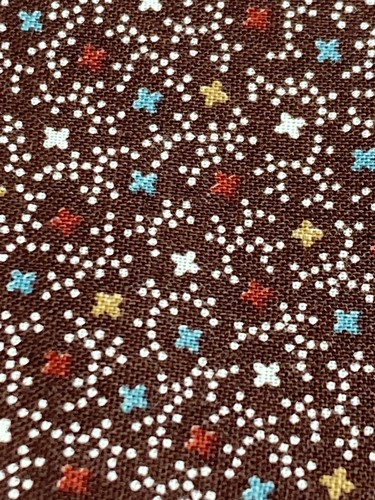 Cranston Cotton Fabric Brown Calico Blue Golden White 2Y x 44"W