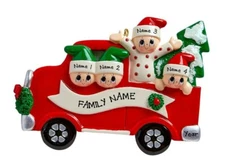 PERSONALIZED Buying Christmas Tree - Family of 4 Christmas Ornament Keepsake 