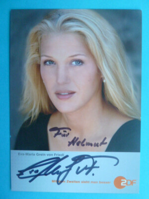 -ke- Eva-Maria Grein von Friedl, ZDF autograph card (with dedication)