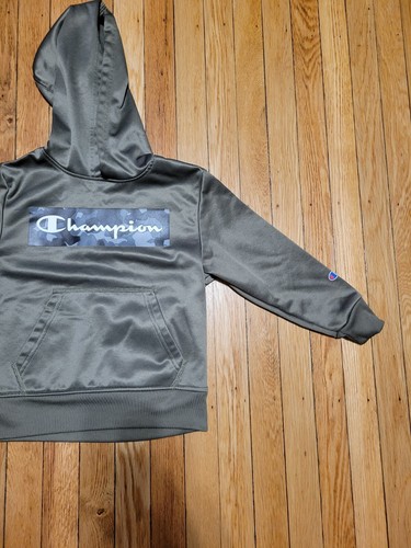 CHAMPION Youth 5/6 Boys Girls Green Pullover Long Sleeve Hooded Hoodie Jacket - Picture 3 of 12