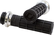 Harley Hart-Luck Signature V-Twin Lock-OnGrips V31HTW-BB-S TBW - Black/Silver