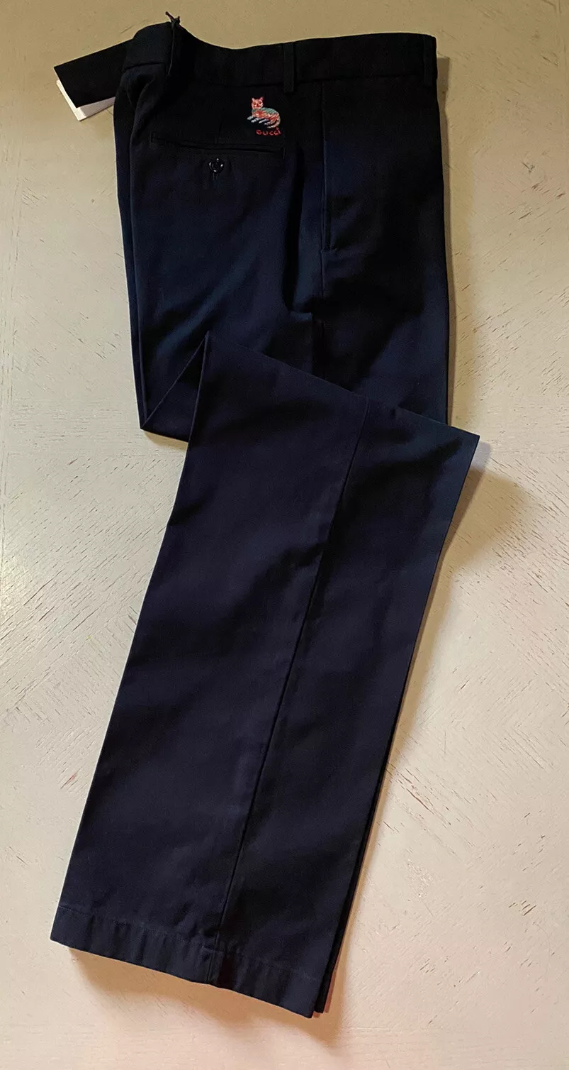 Pantalon homme Gucci coton couleur marine taille 28 US Italie neuf avec étiquette