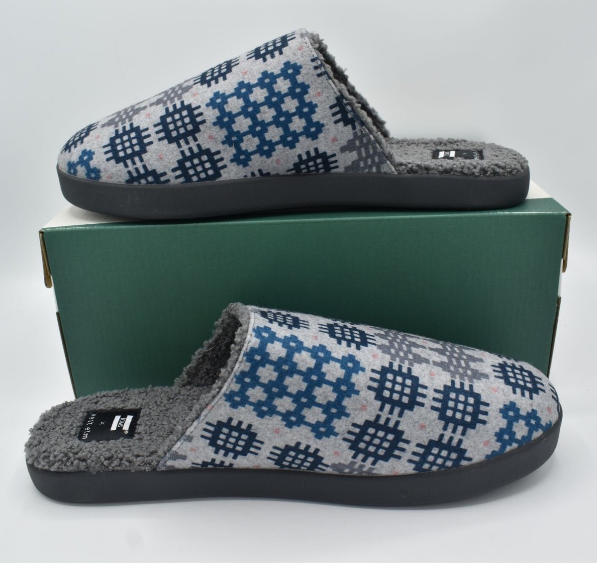 Toms Mens 10.5 Harbor Frost Grey Snowdon Repreve Two Tone Felt Slip On Slippers‎ TOMS Solid Slippers for Men for sale | eBay main image 3