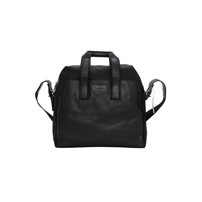 $629 a.Testoni Bologna Pc Case / Backpack Black Karibu Calf + Fabric Luxury