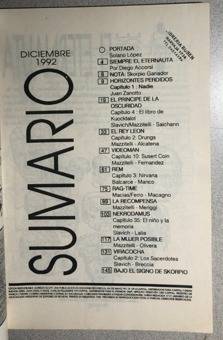 SKORPIO #200 (1992 Argentina) B&W comics magazine in Spanish VG++
