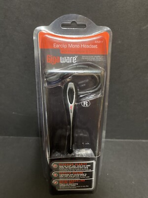 Gigaware Ear Clip Mono Headset For PC/Mac Black W/ Microphone