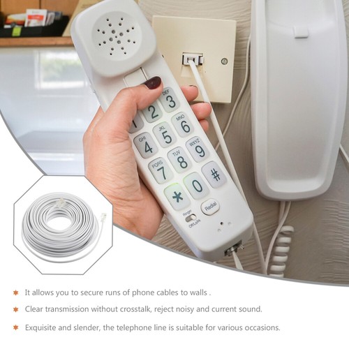 2 szt. Kabel telefoniczny Przedłużacz Przedłużacz Przewód do telefonów stacjonarnych - Zdjęcie 6 z 12
