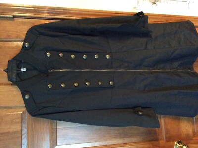 New Rose Gal Military Zipper Front Lightweight Jacket Coat Black