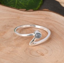 Zig Zag Wave 925 Silver Kyanite Handmade Dainty Stackable Ring For Daily Wear