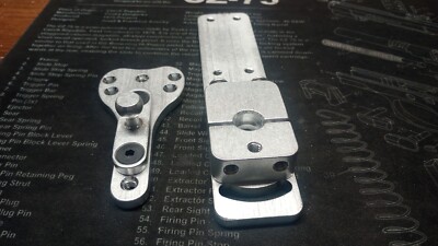 Rotation Offset Ball Mount by Lee Holster Hangers-Raw, Black and Blue Anodized