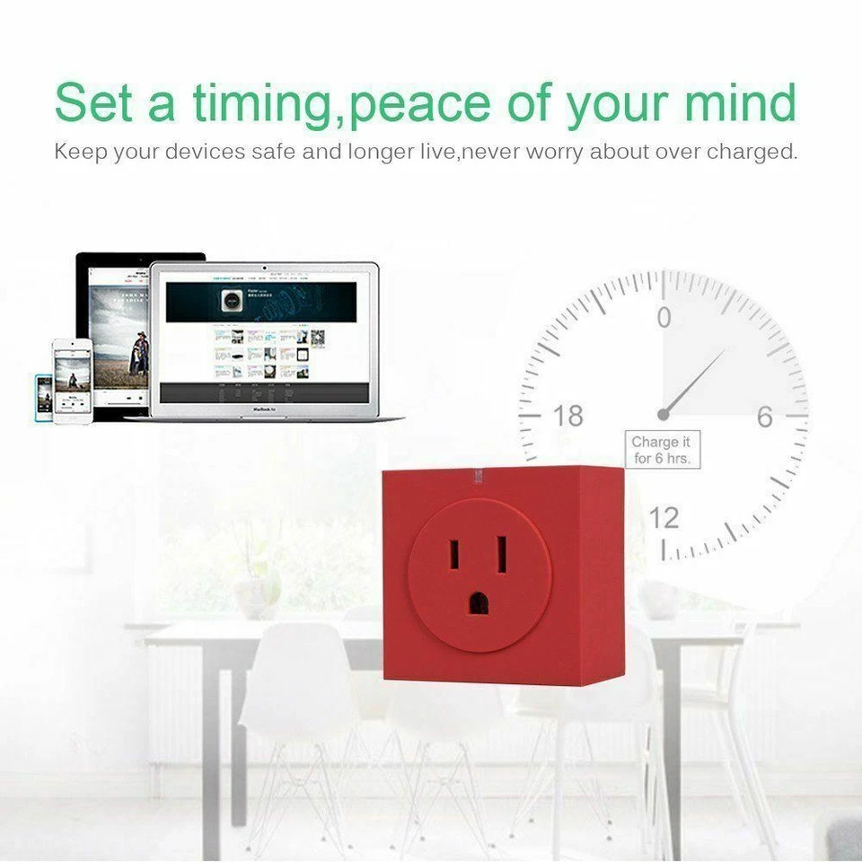 Zettaguard S31 Mini WiFi Smart Remote Control Timer Switch Power Socket (Red) - Image 3 of 4