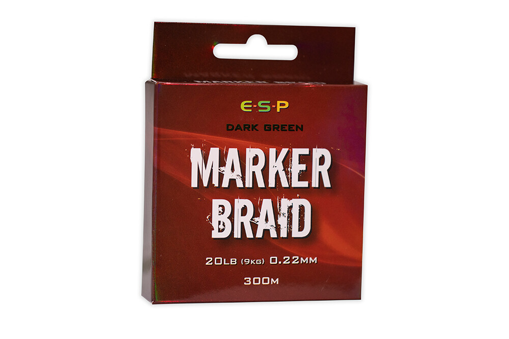 ESP MARKER Braid 300MTR SPOOL CARP FISHING  BRAID 20LB 0.22MM-DARK GREEN