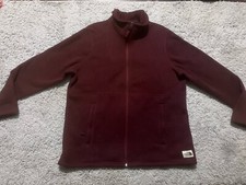 The North Face Maroon Sibley Woven Fleece Collard Full Zip Sherpa Jacket Size XL