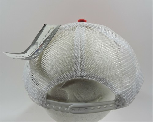 Eagle Ridge Motorcycle Club Adjustable Snap Back Hat Cap Red and White Trucker - Picture 4 of 7