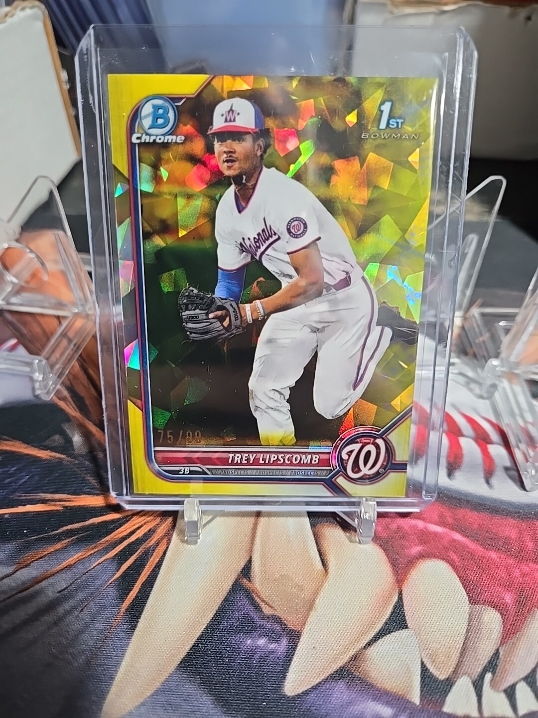 2022 Bowman Draft Sapphire Trey Lipscomb 1st Bowman Yellow 75/99 Nationals
