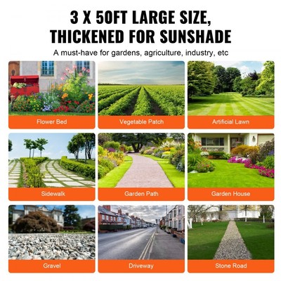Heavy Duty Woven For Weed Barrier Fabric 3FTx50FT High Permeability Garden Cloth