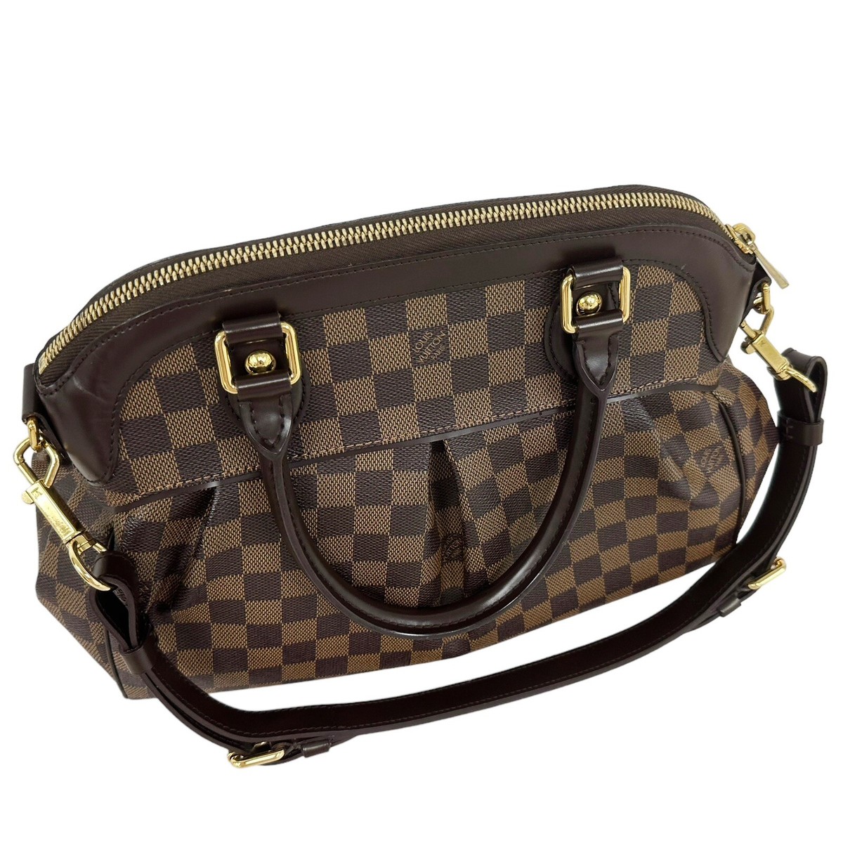 Louis Vuitton Trevi Handbag Damier PM Brown 2 Way Satchel