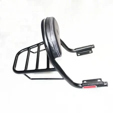For Royal Enfield Interceptor 650 Rear Luggage Rack & BackRest Cushion Black ECS
