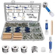 TayFeim124 Pcs Cam Lock Screws and NutsCam Locks for Furniture Hardware Spare...