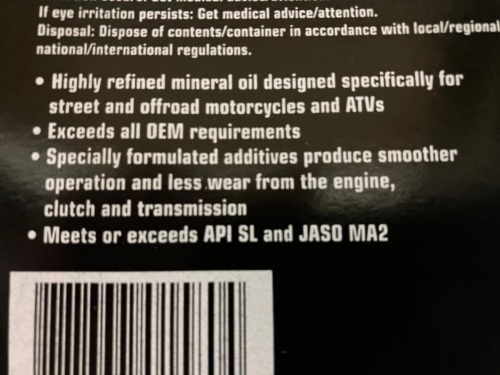Honda CBR 600 600RR F4 CB919 929 954 1000 RC51 Oil Change Kit Oil Made in USA - Picture 2 of 2