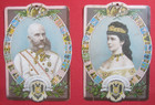 Orig. Chromlithografie Porträt Kaiser Franz Josef I. Elisabeth Sissi um 1900