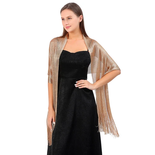 Shining Soft Shawl Tassel Lace Dance Wedding Party Evening Dress Lady Shawl - Picture 23 of 43