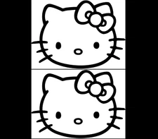 Hello Kitty 2 5" BLACK Vinyl Decal Car Truck Windows laptop notebook tablet mug