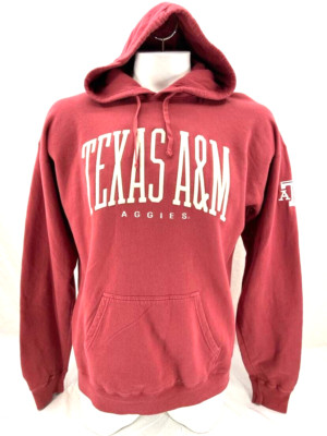 NEW Texas A&M Aggies Comfort Wash LS Red Pullover Hoodie Sweatshirt Men's L