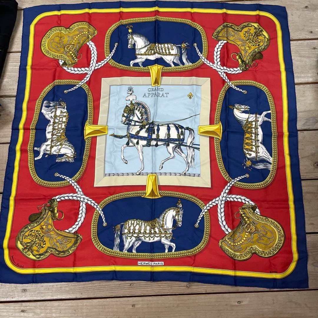 HERMÈS Sciarpa HERMES Kare90 GRANDE APPARECCHIO cavallo vestito 143 #QO3FPY