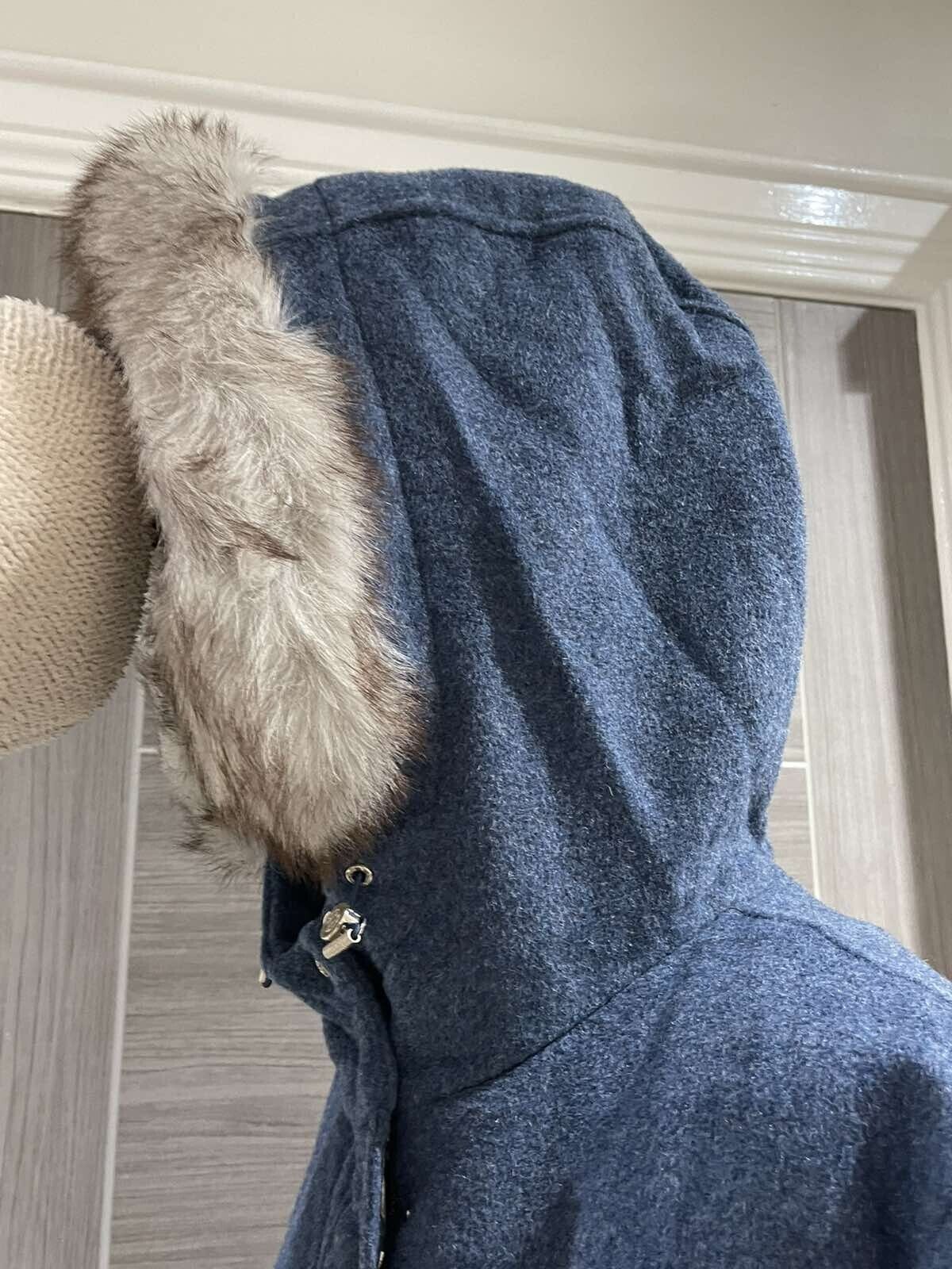 RRP £350 Brand New Designer Massimo Dutti Women’s Wool Navy Blue Coat Size 16/18 image 7