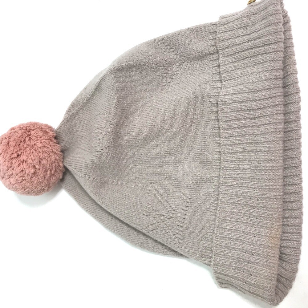 LOUIS VUITTON M75540 Knit Beanie Hat Monogram Beige Wool  display picture 3