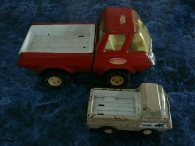 Vintage Tonka Pickup Trucks-Red & Beige 