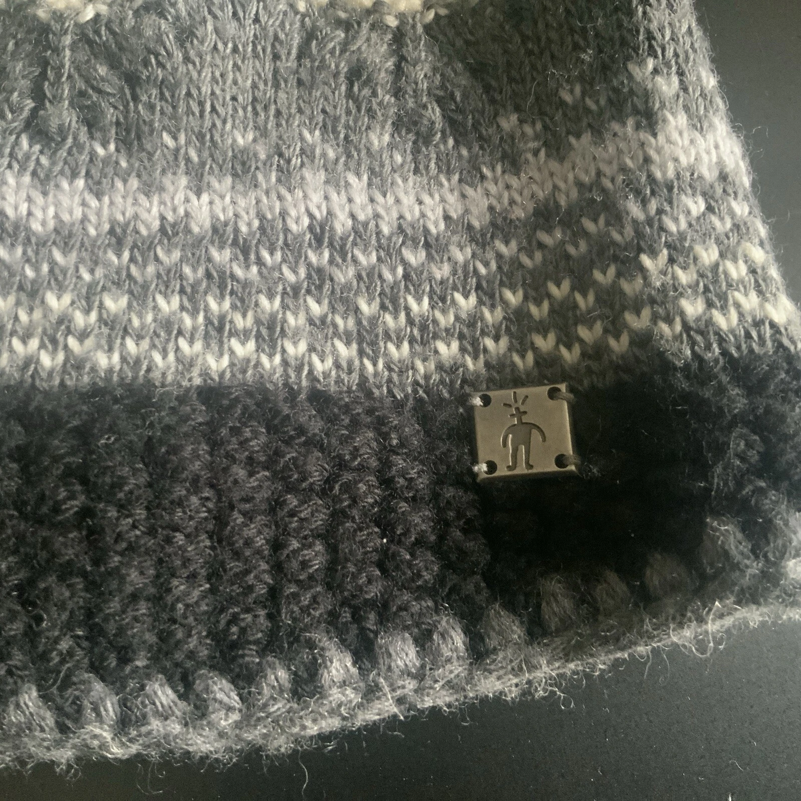 smartwool striped knit beanie pom pom 