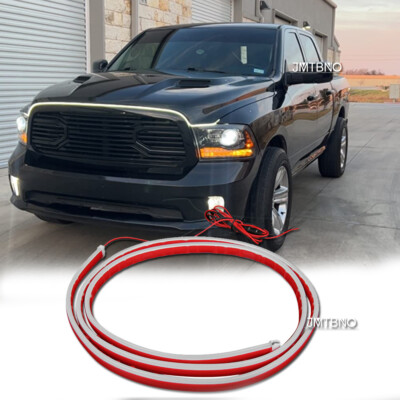 Scan Start Up Flexible Car Hood Strip Light 71''DRL White Running For Dodge Ram