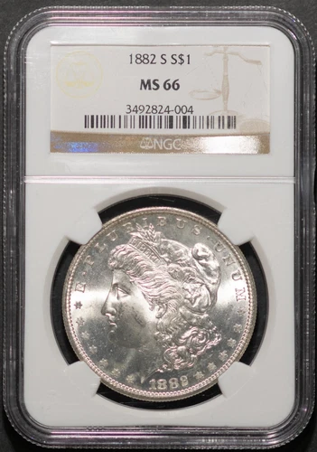1882-S $1 Silver Morgan Dollar MS 66 NGC # 3492824-004 + Bonus