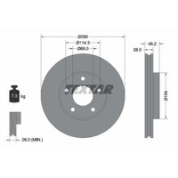 Textar 2X Bremsscheibe Vorne Ø280 Mm FüR Nissan Almera Tino V10 1.8 2.0 X-Trail