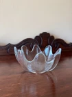 Vintage Blenko 6143S Clear Glass Lotus Bowl 5.5" Wide