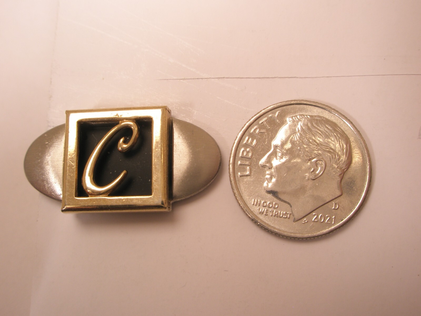C Monogram Initial Letter Vintage TINY SMALL Tie … - image 2