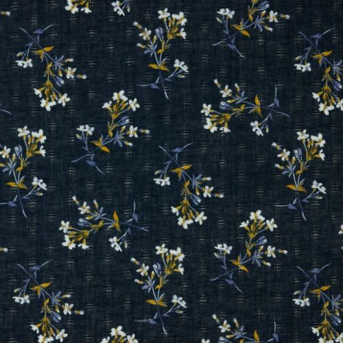 Viscose Cotton Radiance Sailboat on Navy 50x140cm - Picture 1 of 1