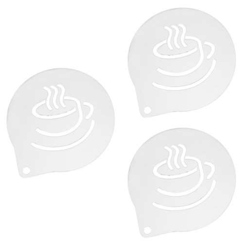 Set of 3 Kaffee-Latte-Form Praktische Kaffeestellen Schablonen Für - Zdjęcie 12 z 12