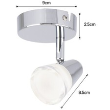 Arlec Verve Rhea IP44 Ceiling/Wall Single Spotlight Chrome Adjustable 5W LED