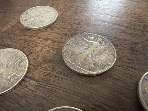 Walking Liberty Set of 5 Half Dollars Very Good Toning Ships Fast Today. - Picture 15 of 20